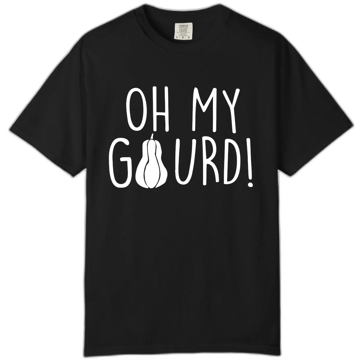 Oh My Gourd Thanksgiving Pun Design Comfort Color in Black